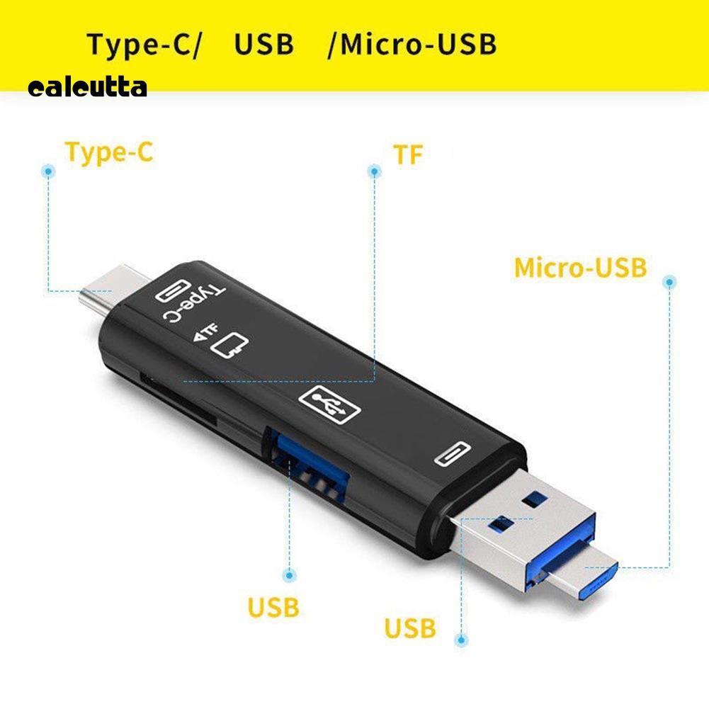 ★DC★5 in 1 USB 3.0 Type-C Micro OTG TF Micro Security Digital Card Reader Adapter