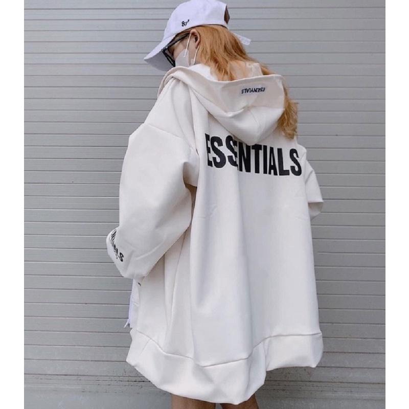 Áo khoác chất nỉ Unisex ESSEN áo khoác jacket có mũ Hàn Quốc_VIETCEN