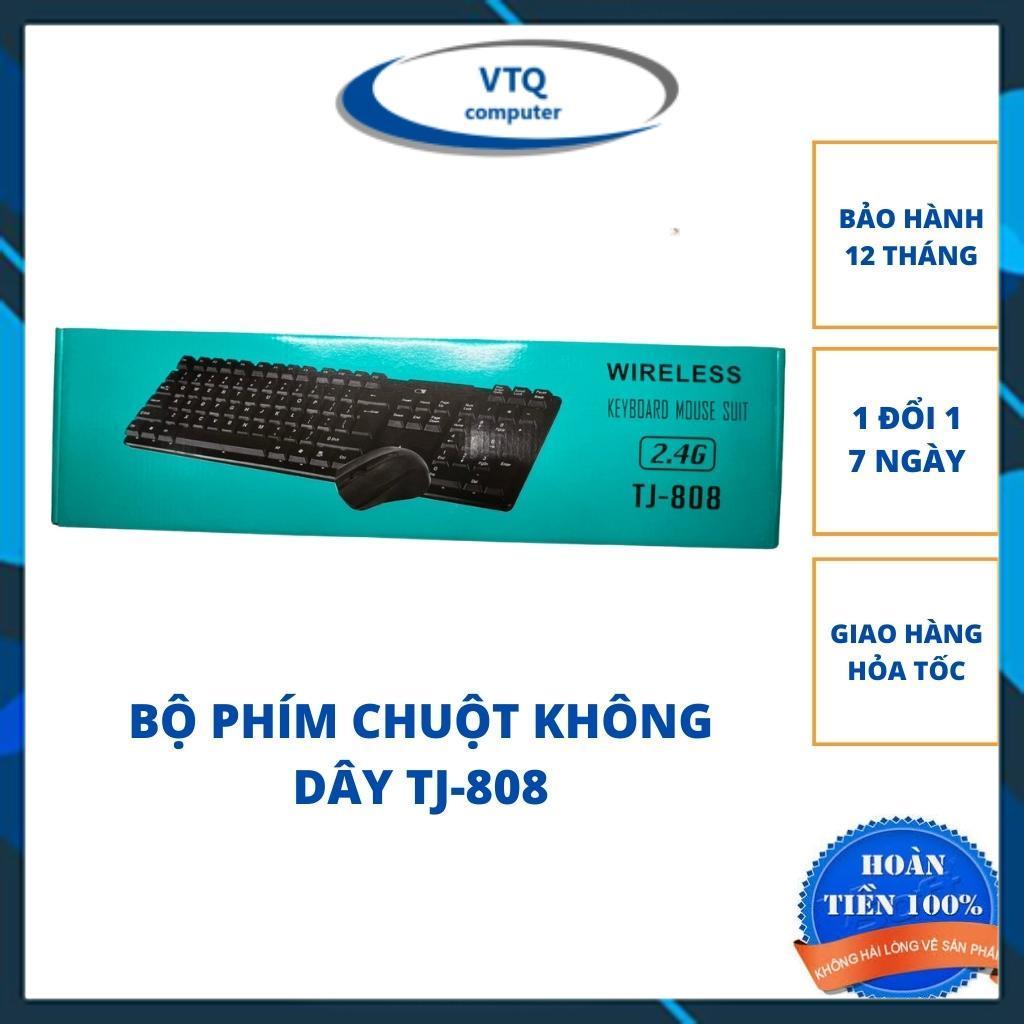 Bộ bàn phím chuột văn phòng không dây TJ808-Tặng kèm pin