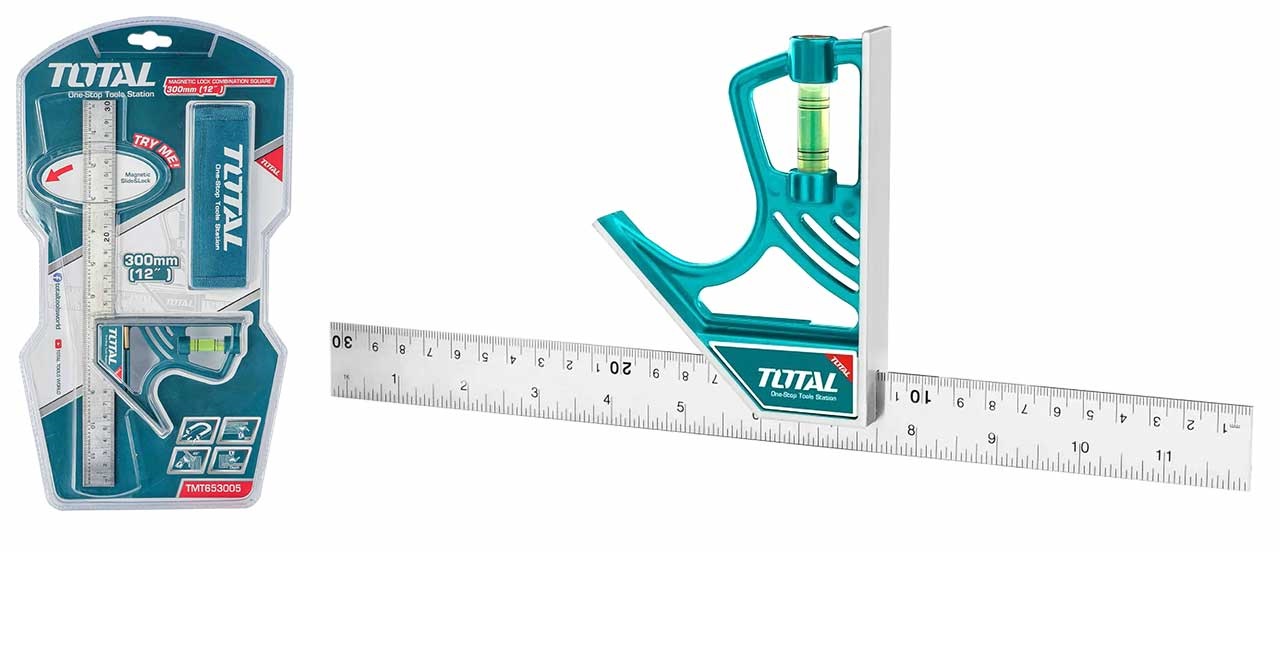 Thước vuông kết hợp cán nhựa 300mm total TMT653005
