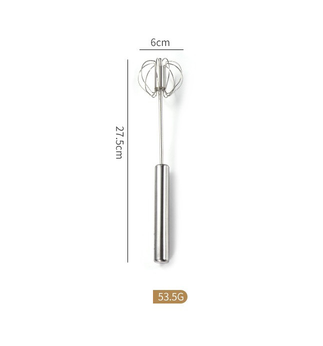 Dụng cụ đánh trứng / tạo bọt Inox trục tự quay bằng tay tiện dụng