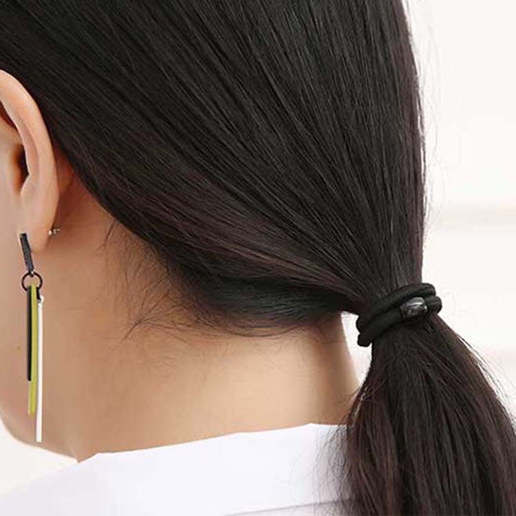 Dây Buộc Tóc, Chun Buộc Tóc Đen Co Giãn Đen Phong Cách Đơn Giản Cá Tính
