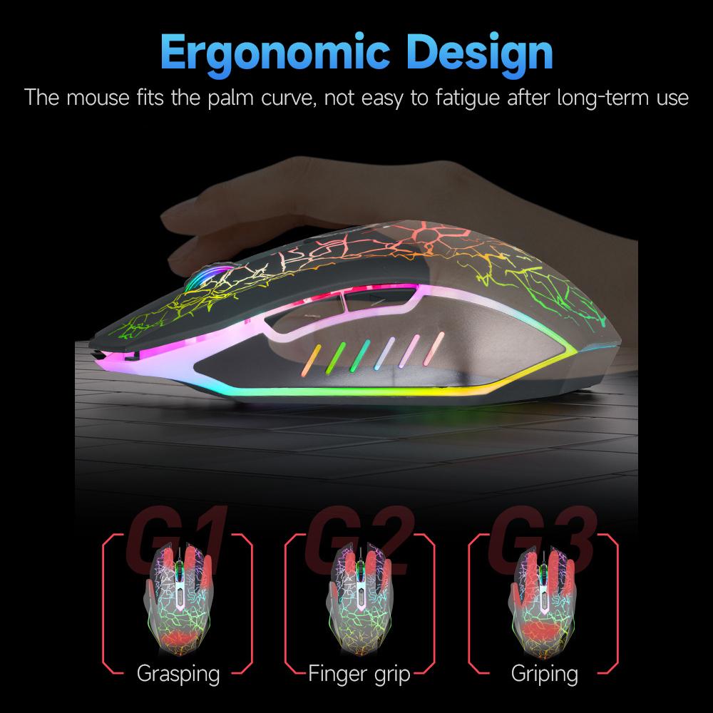 Wired Gaming Mouse Optical Mouse Game-level Engine Colorful Breathing Light 4-gear Adjustable DPI Ergonomic Mice White