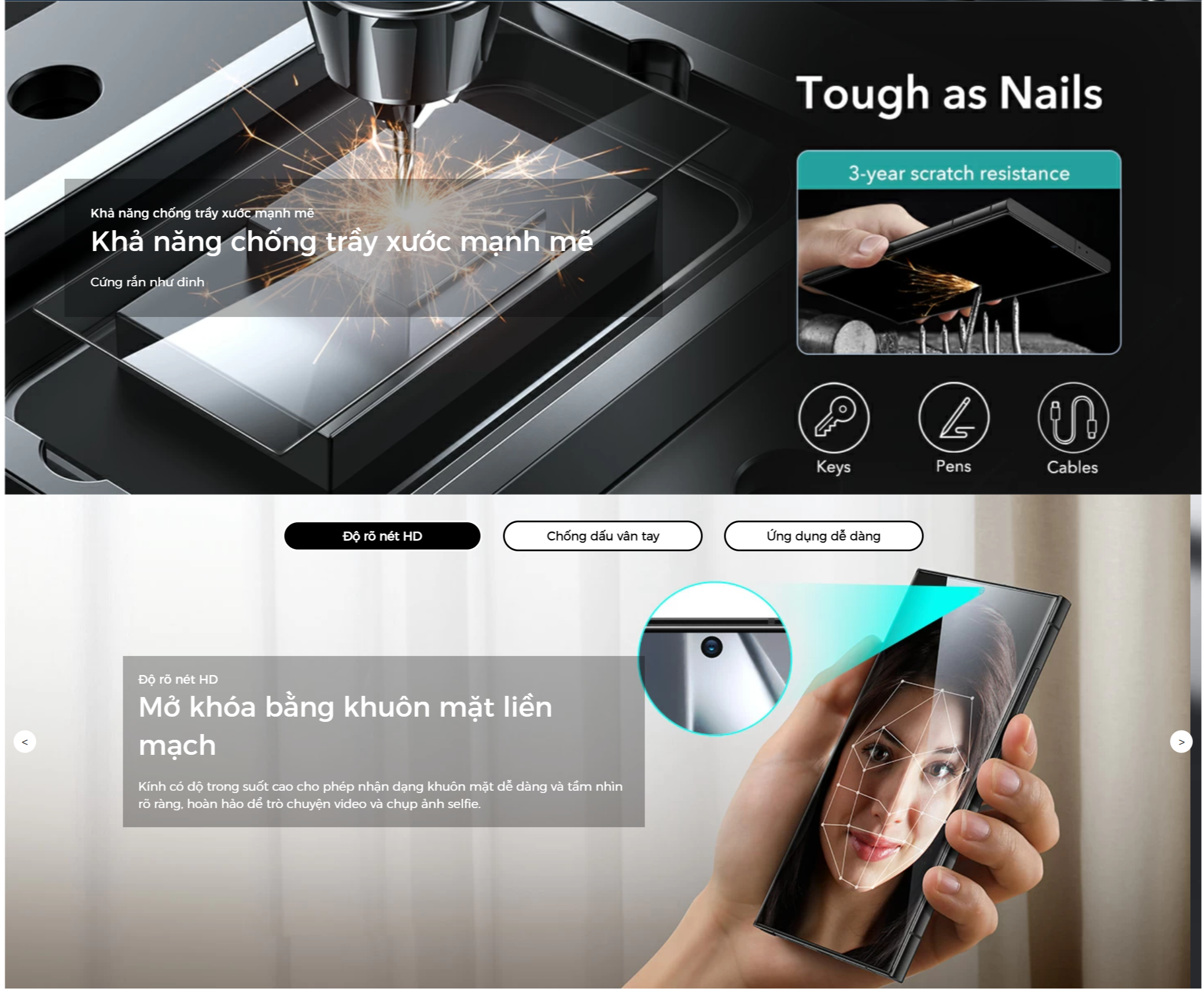 Bộ 2 Kính Cường Lực ESR Tempered-Glass Screen Protector cho Samsung Galaxy S24 Ultra, kèm khung dán_ Hàng chính hãng