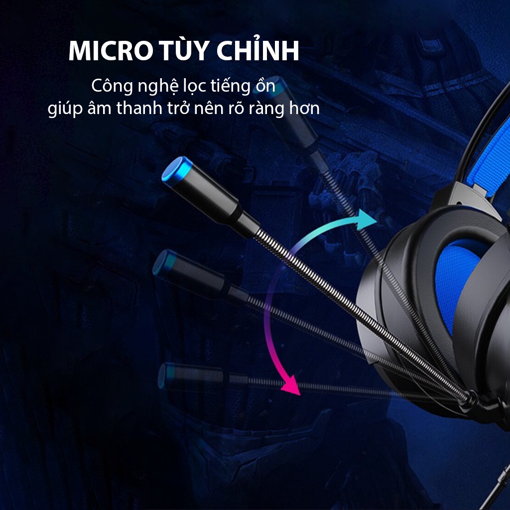 | Xuất Khẩu Mỹ | - Tai Nghe Chụp Tai Có Dây Chơi Game Có Mic Kết Nối Jack USB / Jack 3.5mm - The Deosd WH/G - Hàng Chính Hãng