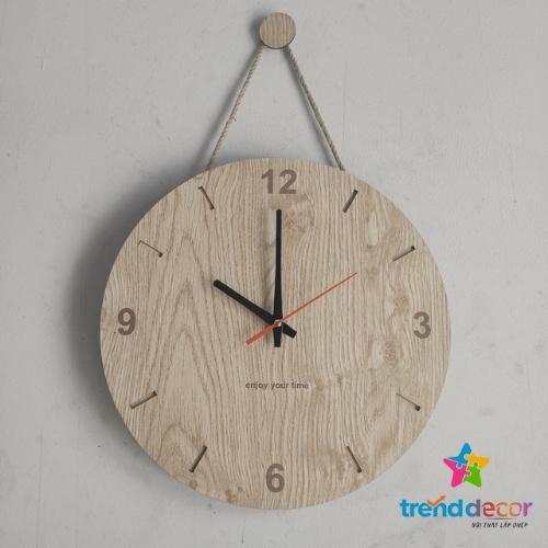 Đồng Hồ Treo Tường Đồng Hồ Gỗ Decor Có Số Kèm Núm Và Dây Treo Trang Trí Nhà Cửa Quán Cà Phê