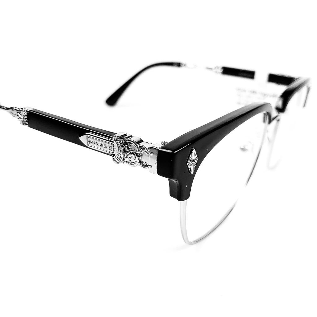 gọng cận CH2275 CHROME HEARTS VENETA SILVER BLACK and GOLD BLACK unisex nhựa mix viền kim loại