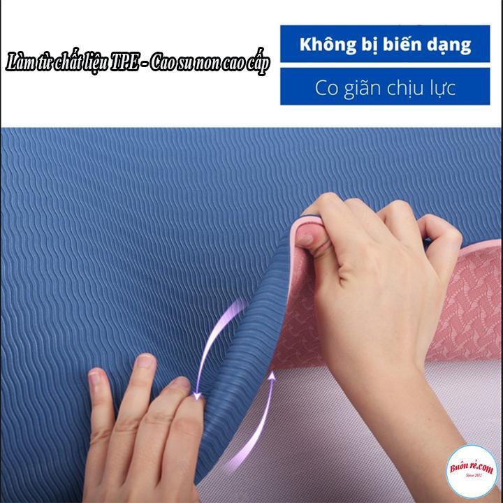 Thảm Tập Yoga TPE 2 Lớp Dày 6mm Cao Cấp Màu Sắc Đẹp Mắt 00854