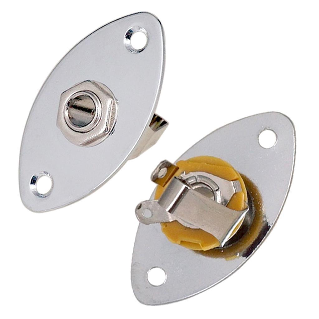 Jack Plate With 1/4" 6.35mm Electric Guitar Bass Jack Plug Socket