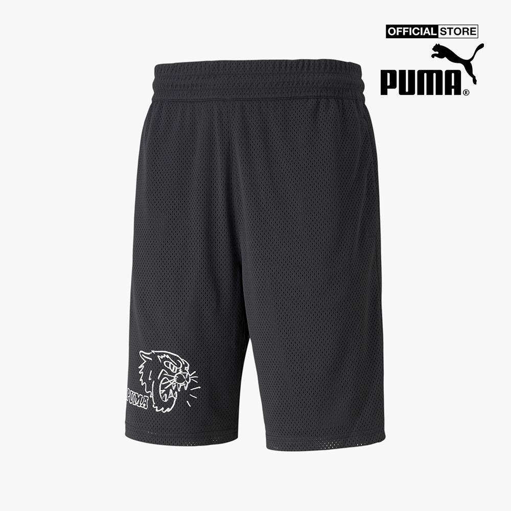 PUMA - Quần shorts thể thao nam Mesh Basketball Practice 532198