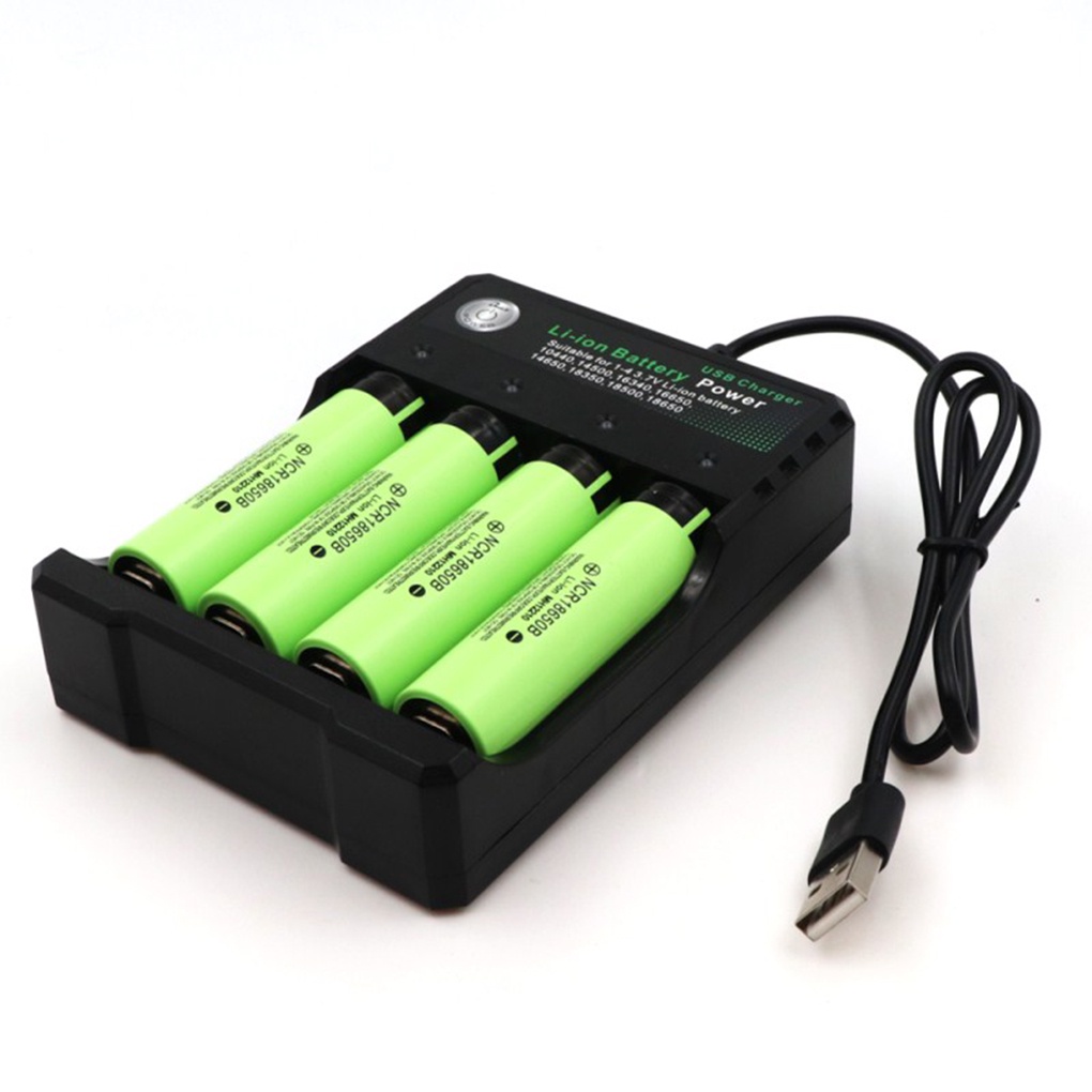 Bộ sạc pin litium-ion 3.7v chuyên nghiệp 4 cổng thông minh tự ngắt điều chỉnh dòng sạc có đèn báo loại tốt