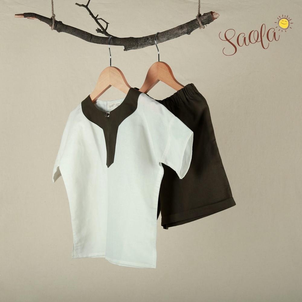 Bộ Quần Áo Bé Trai/ Bé Gái Chất Linen Mềm Mịn Thoáng Mát - BARON SET - SEL001 - SAOLA CLOTHING