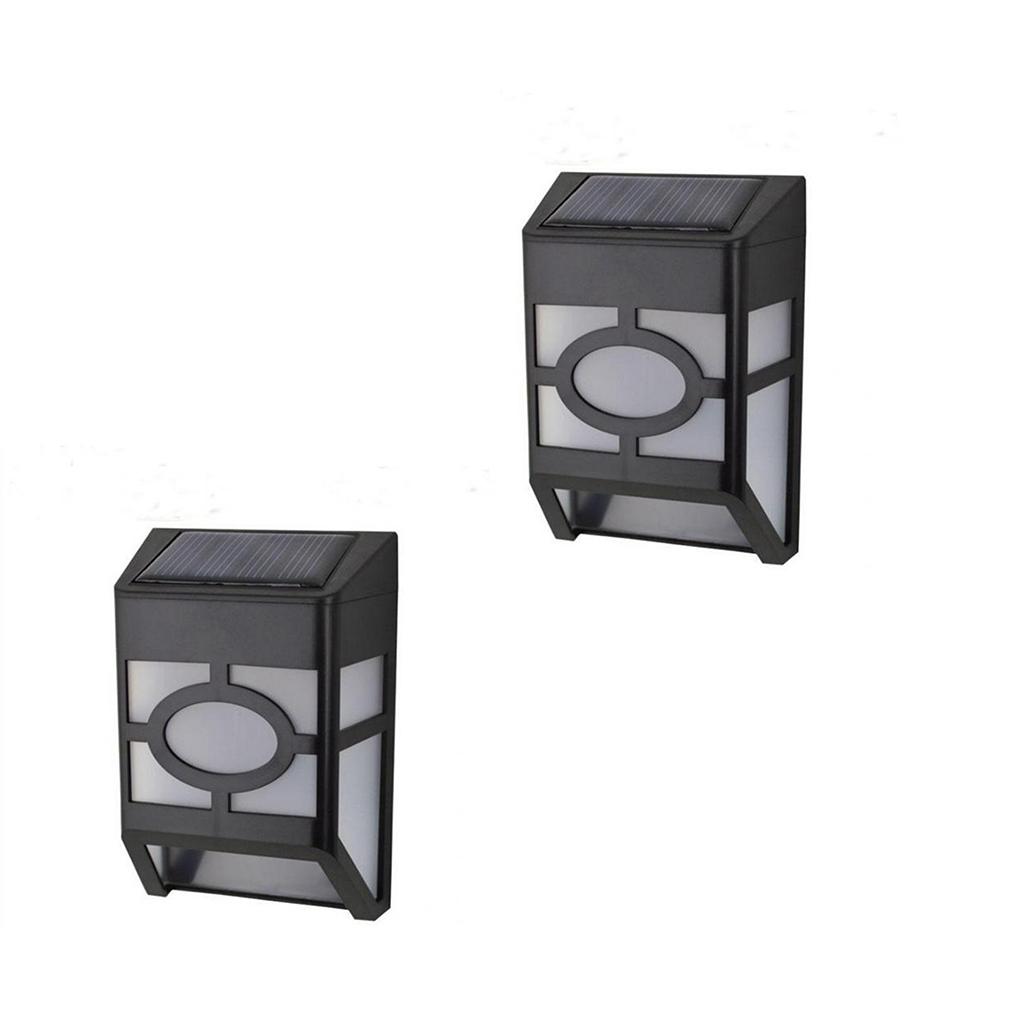 2Pcs LED Solar Power Wall Light Warm Light for Outdoor Patio Garden Yard