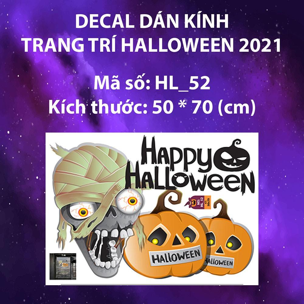 DECAL TRANG TRÍ HALLOWEEN 2021 COMBO XƯƠNG SỌ VÀ BIA MỘ
