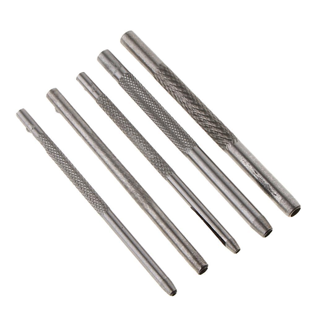 5 Pieces Leather Tool Puncher Hole Craft Set Metal Hollow Steel Puncher Belt