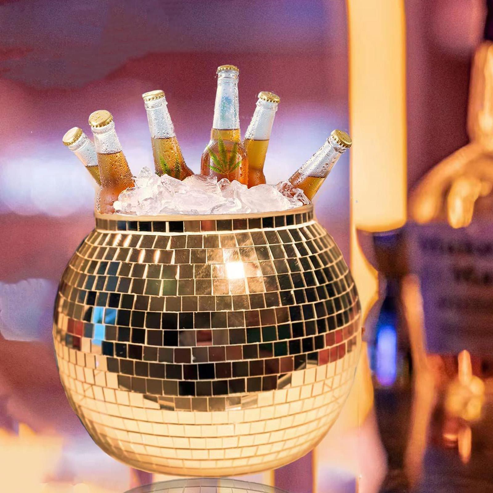 Disco Ice Bucket Ice Storage Stylish 3L 23cm Diameter Drinkware Versatile  Champagne Bucket for Ice Cold Drinks Bar Birthdays Accs