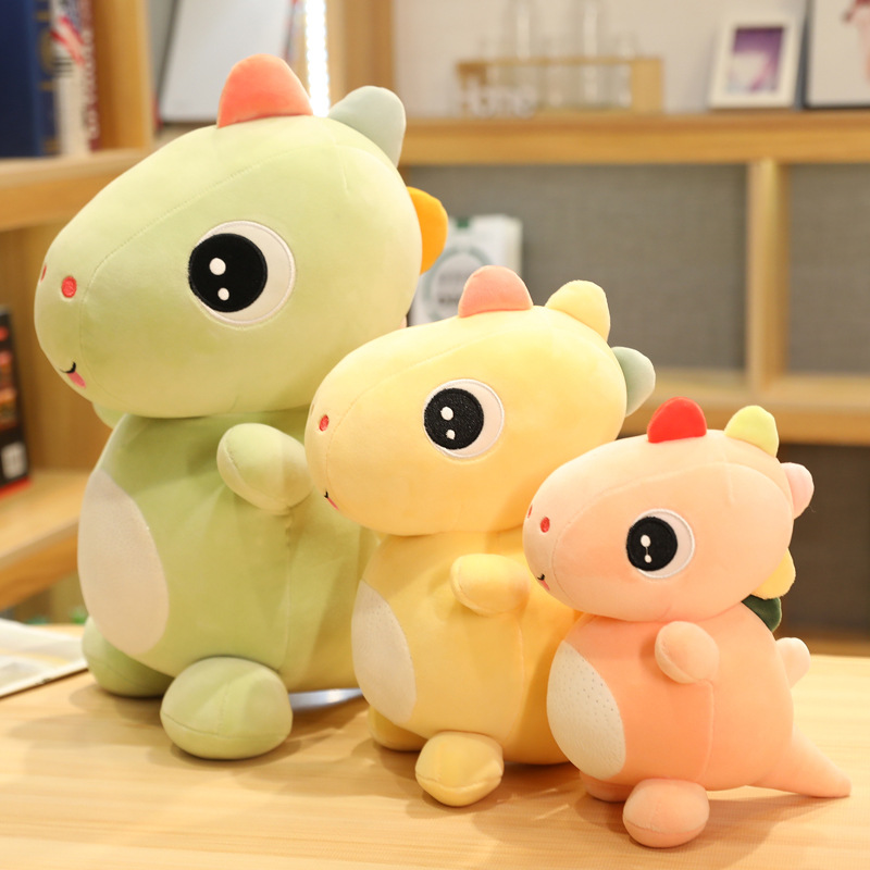 Gấu Bông Khủng Long Mắt Lồi Chibi Đứng Vây 7 Màu Dễ Thương Cho Bé Vải Miniso Siêu Mềm Mịn, An Toàn