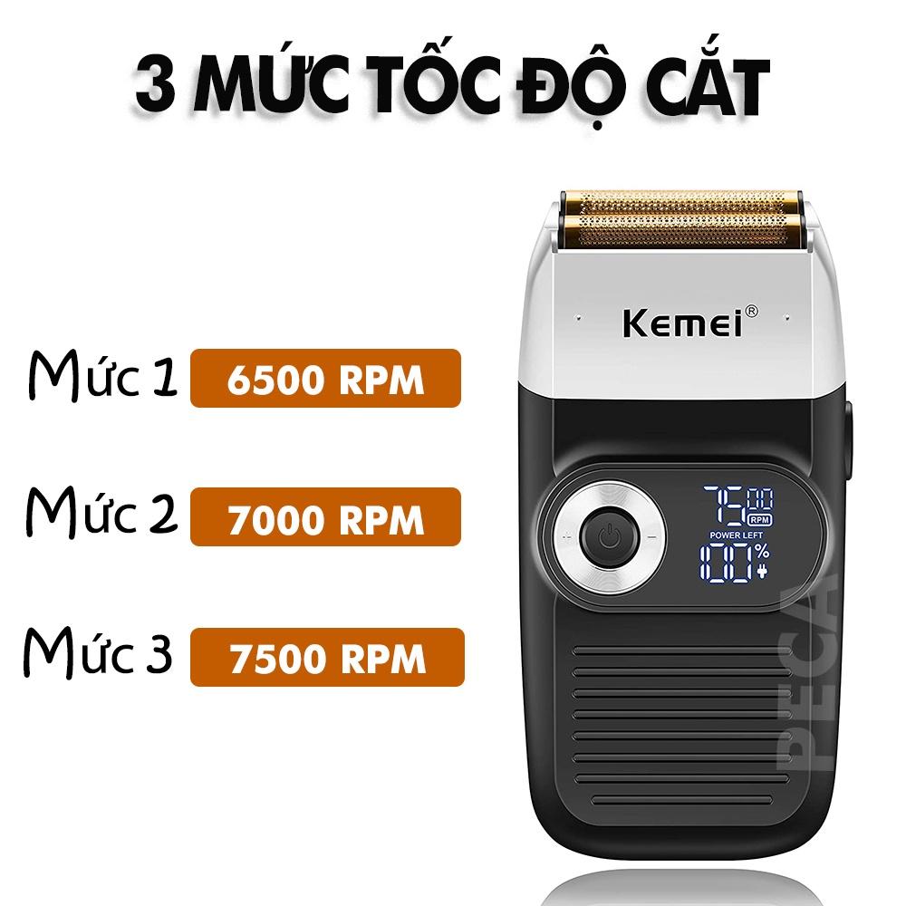 Hình ảnh Máy cạo râu lưỡi kép 3 mức tốc độ Kemei KM-2026 màn hình LCD, công suất 5w mạnh mẽ dùng cạo trắng fade tóc, cạo trọc đầu tặng kèm lưỡi dự phòng