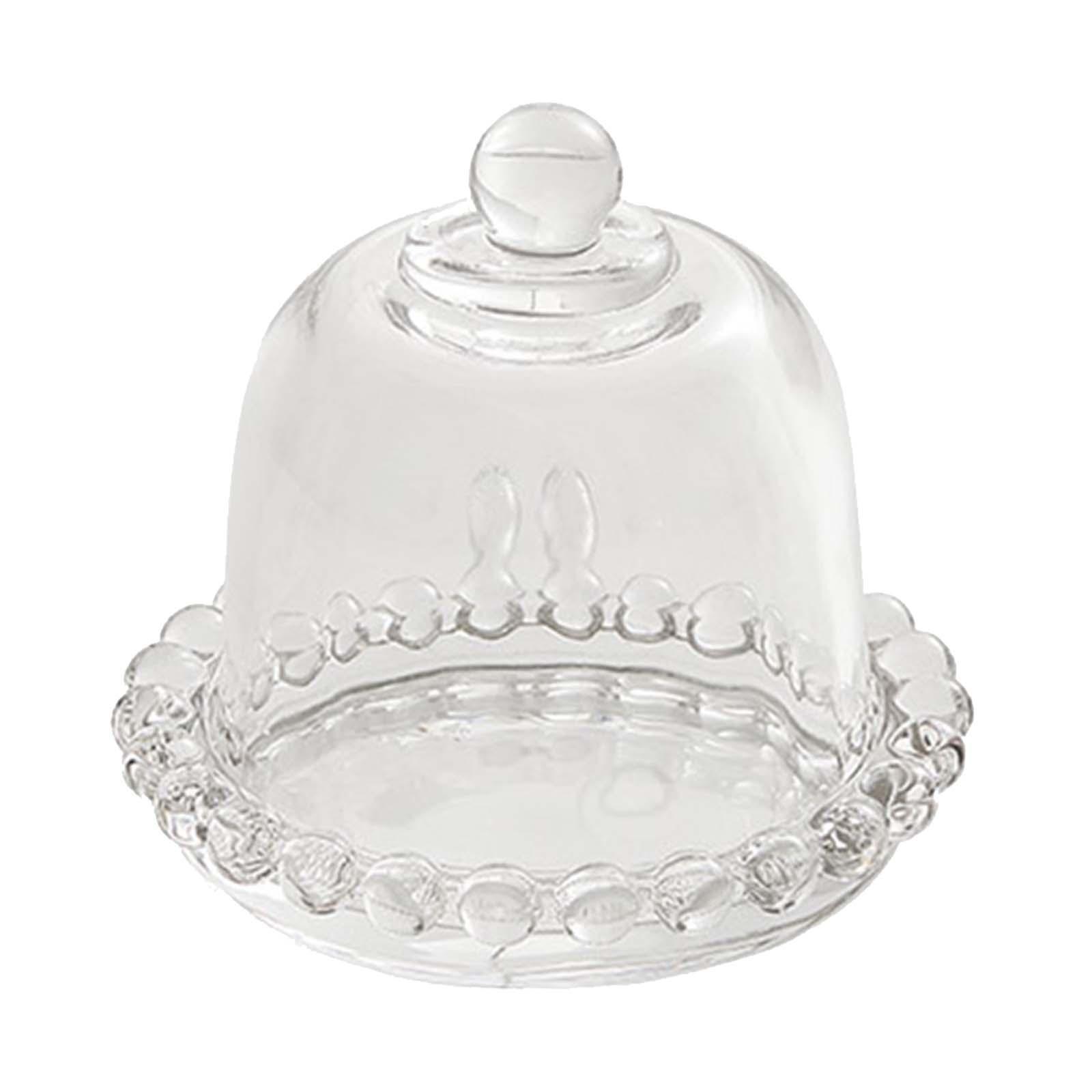 Glass Cake Stand with Lid, Transparent Cake Plate, Glass Dessert Dome, Dessert Serving Tray, Cupcake Display Plate