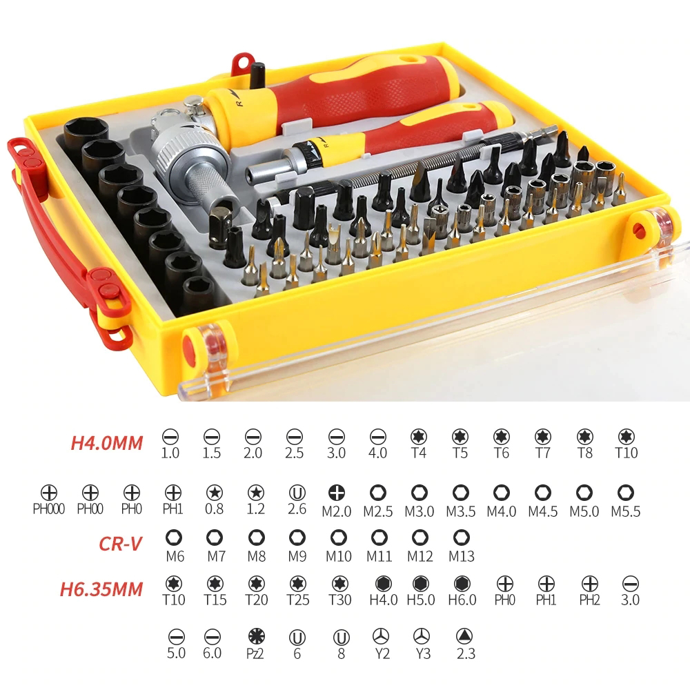 Bộ Dụng Cụ Tuốc Nơ Vít Đa Năng Sửa Chữa Gia Đình 62 Trong 1 Tròng Bánh Cóc Giúp Dễ Dàng Sửa Chữa, Nhỏ Gọn, Tiện Lợi Cho Điện Thoại, Laptop, Máy Tính, Điện Tử Mai Lee