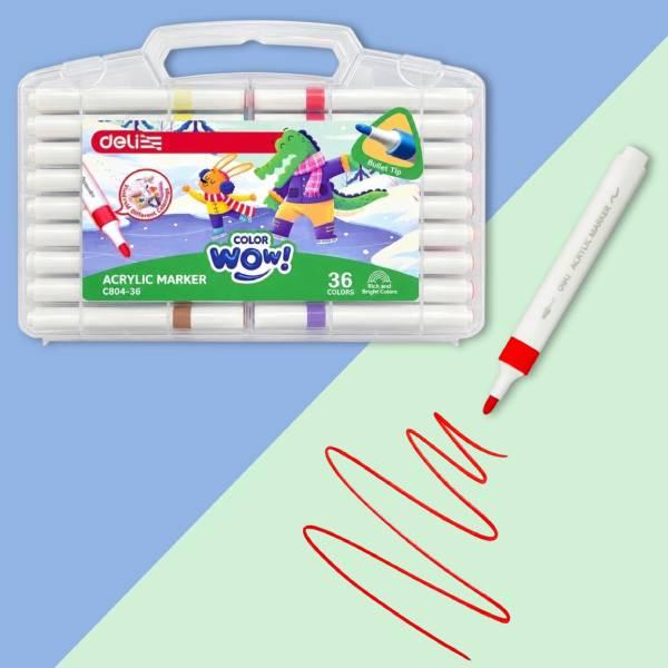 Hộp 36 Bút Màu Acrylic Marker - Deli C804-36