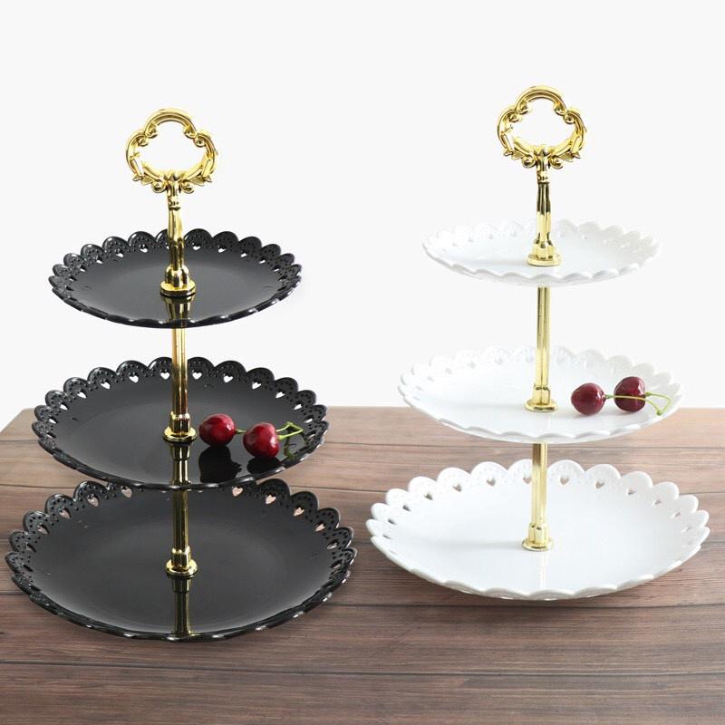 Khay Kệ Đựng Trái Cây Đựng Bánh 3 Tầng Hình Tròn Sang Trọng Có Thể Tháo Rời