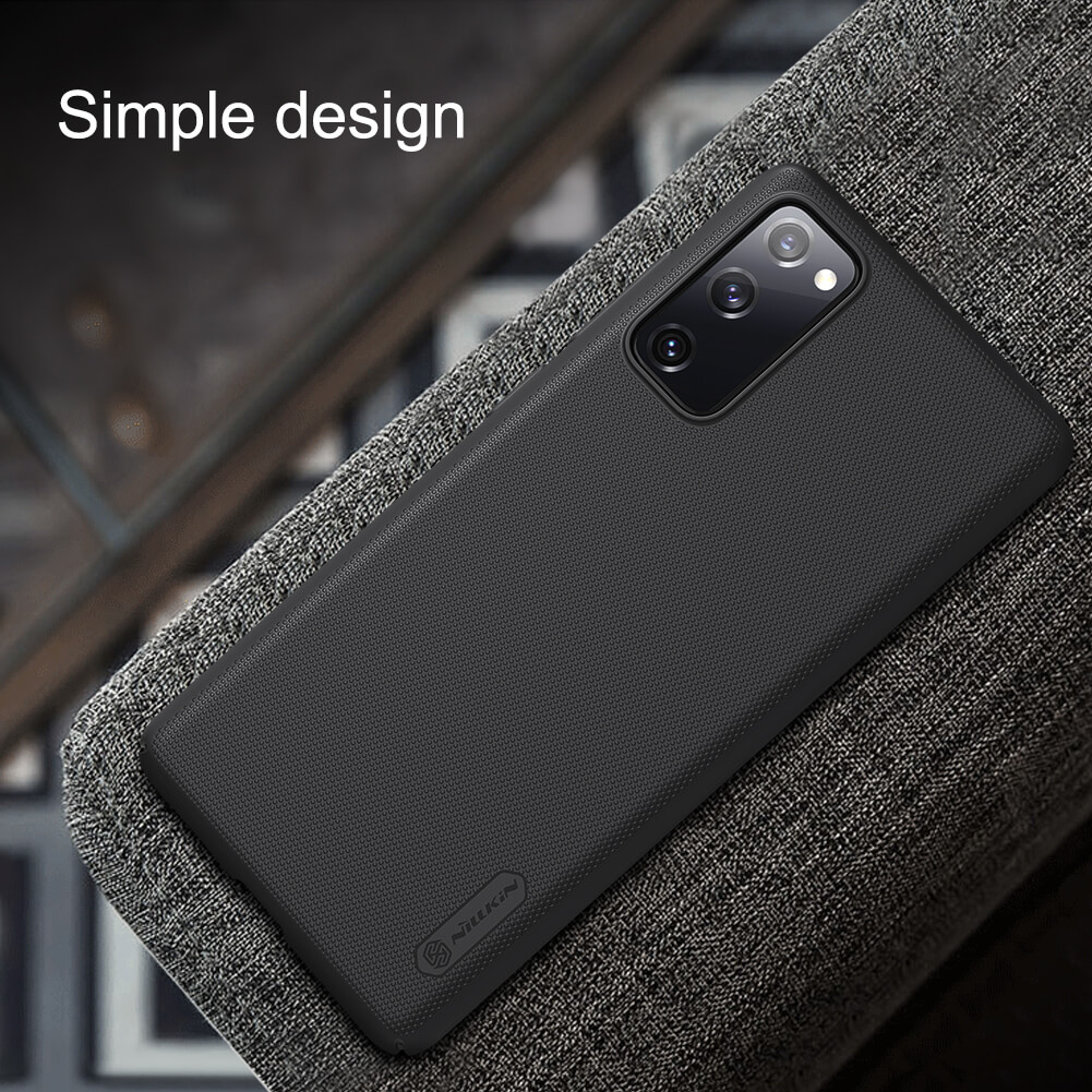 Ốp Lưng Samsung Galaxy S20 FE chống sốc hiệu Nillkin Super Frosted Shield mặt lưng nhung mịn bám tay  - Hàng Chính Hãng