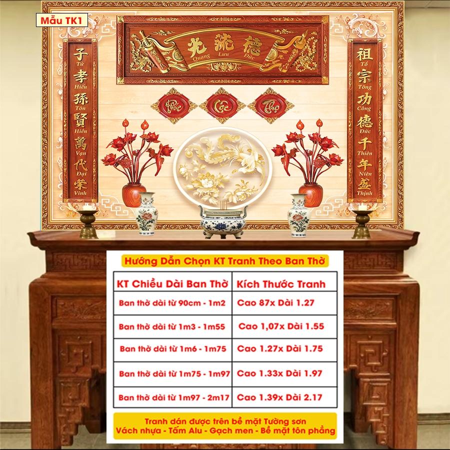 Tranh Lụa Dán Tường Phòng Thờ Cao Cấp – In Sắc Nét – Tặng Keo Dán, Giá Tận Xưởng - Mẫu TK3