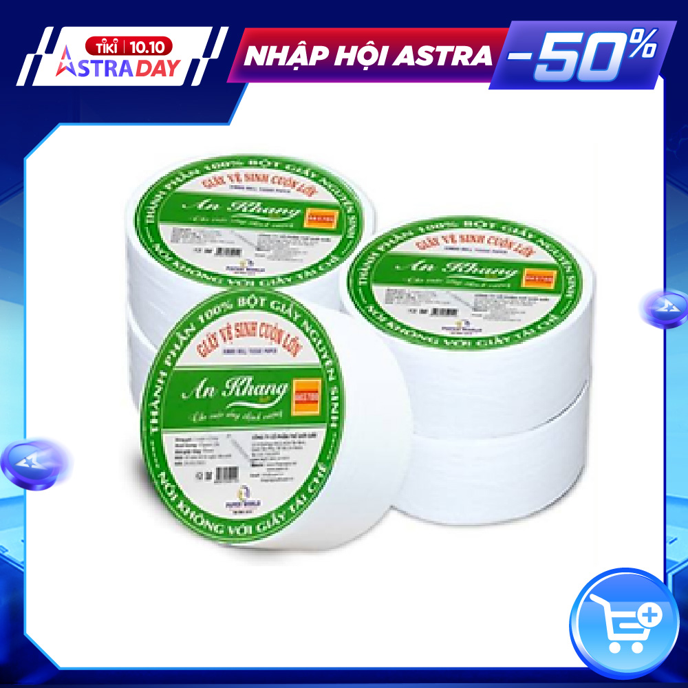 Combo 5 cuộn giấy vệ sinh An khang Soft 900 giấy hai lớp một cuộn 900gr | 100% bột giấy nguyên sinh