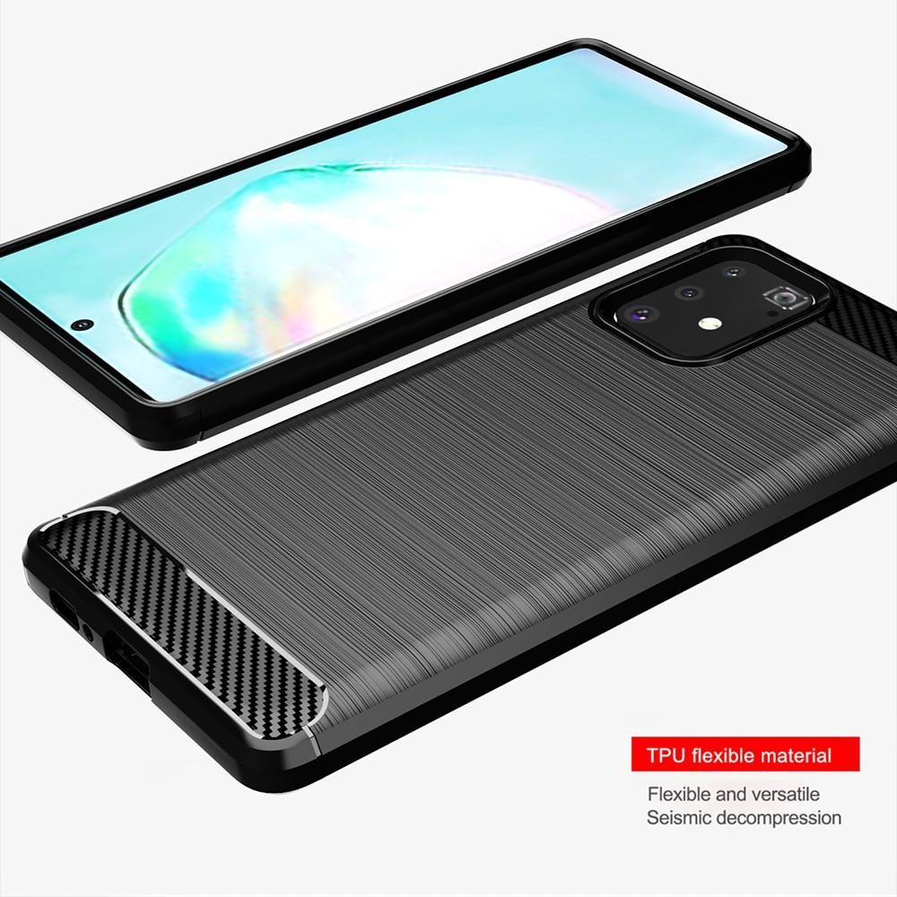 Ốp lưng cho Samsung S10 S10E S10+ Plus Lite dẻo Carbon phay xước chống sốc chống vân tay
