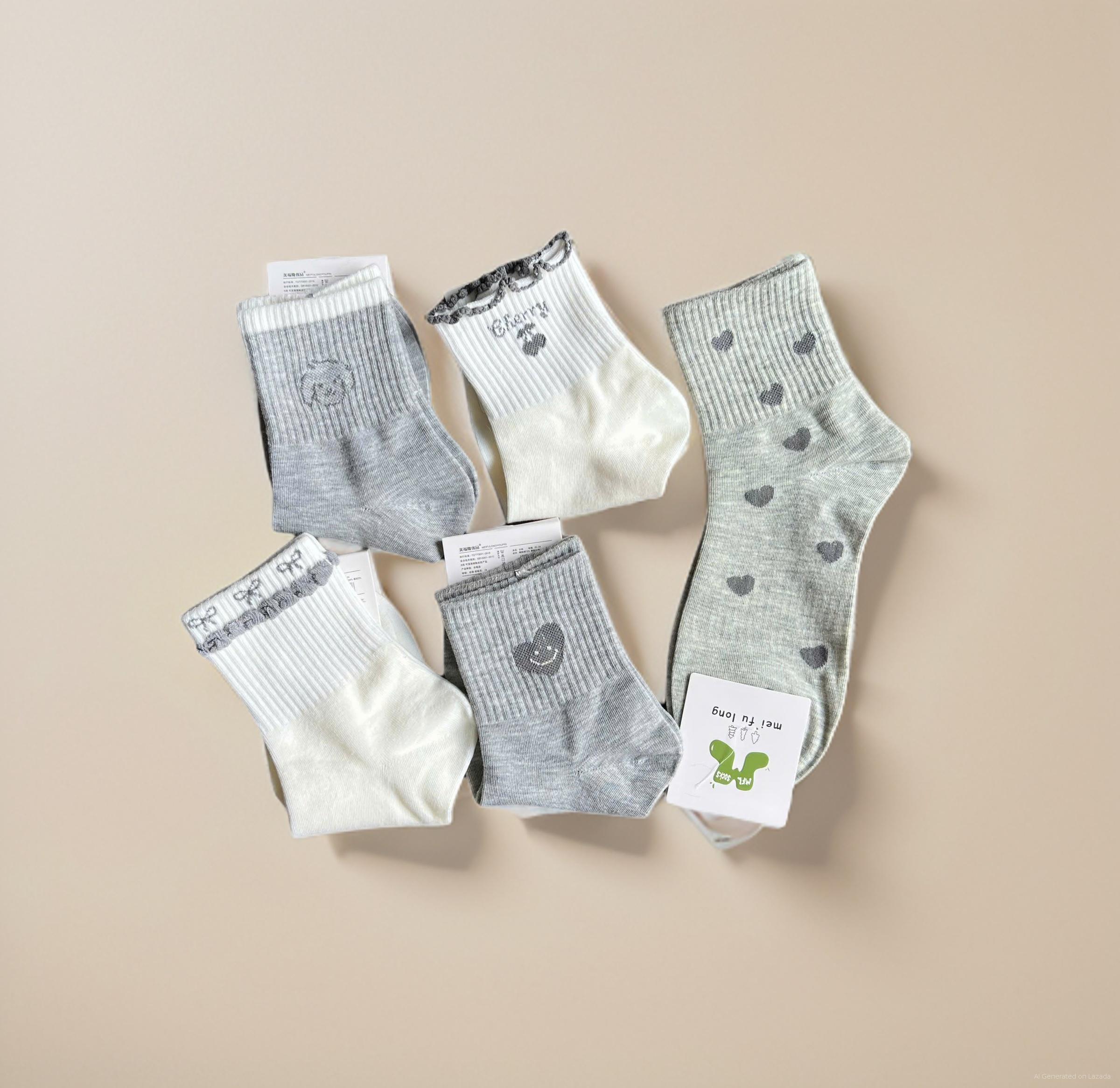 SET 5 ĐÔI TẤT VỚ NỮ CAO CỔ MÃ 17 DÀNH CHO NỮ