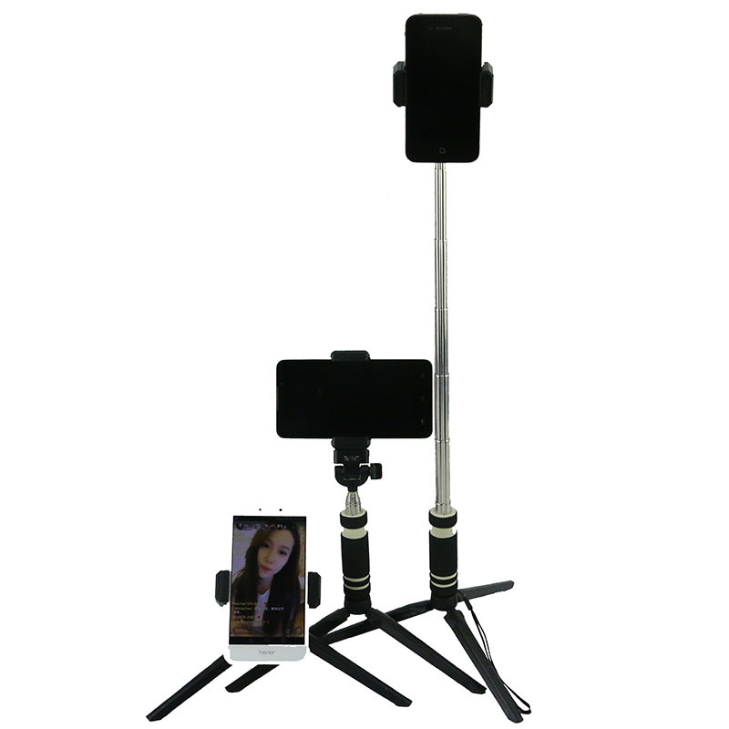 Gậy Chụp Ảnh Có Giá Đỡ Điện Thoại, Tripod Support 3 Chân Ngắn Để Bàn LT-03