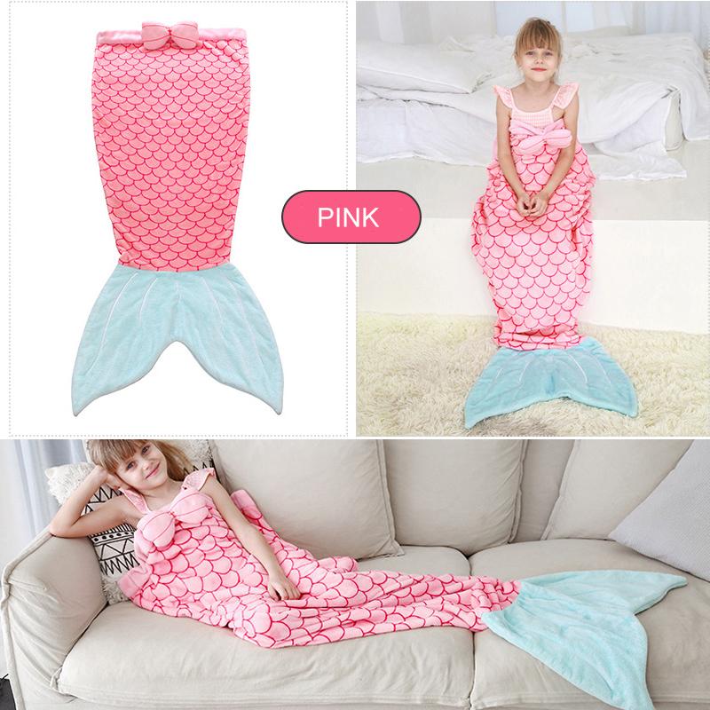Mùa Đông Cá Mập Nàng Tiên Cá Chăn Ngủ Đầm Len Mềm Mại Trẻ Em Ngủ Túi Giáng Sinh Quà Tặng Sinh Nhật Cho Trẻ Em