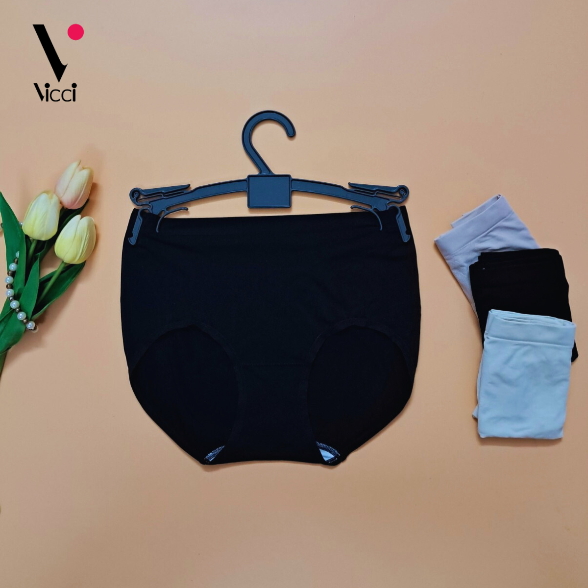 Quần lót nữ Vicci bản lưng cao gen nhẹ ,sợi dệt mềm mại, kháng khuẩn khử mùi QV.34 nhiều màu
