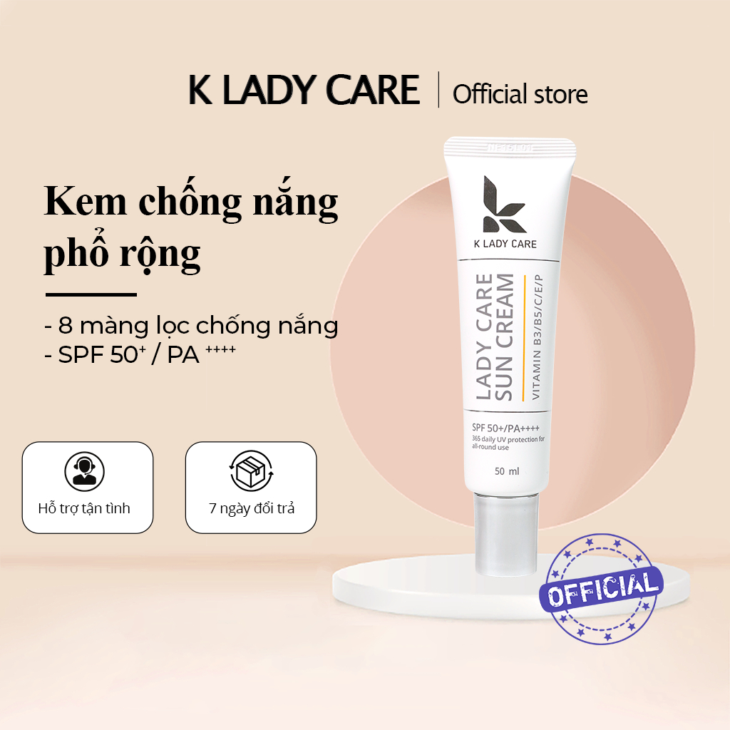 Kem chống nắng phục hồi bảo vệ da K Lady Care SPF 50+/PA++++ 50ml