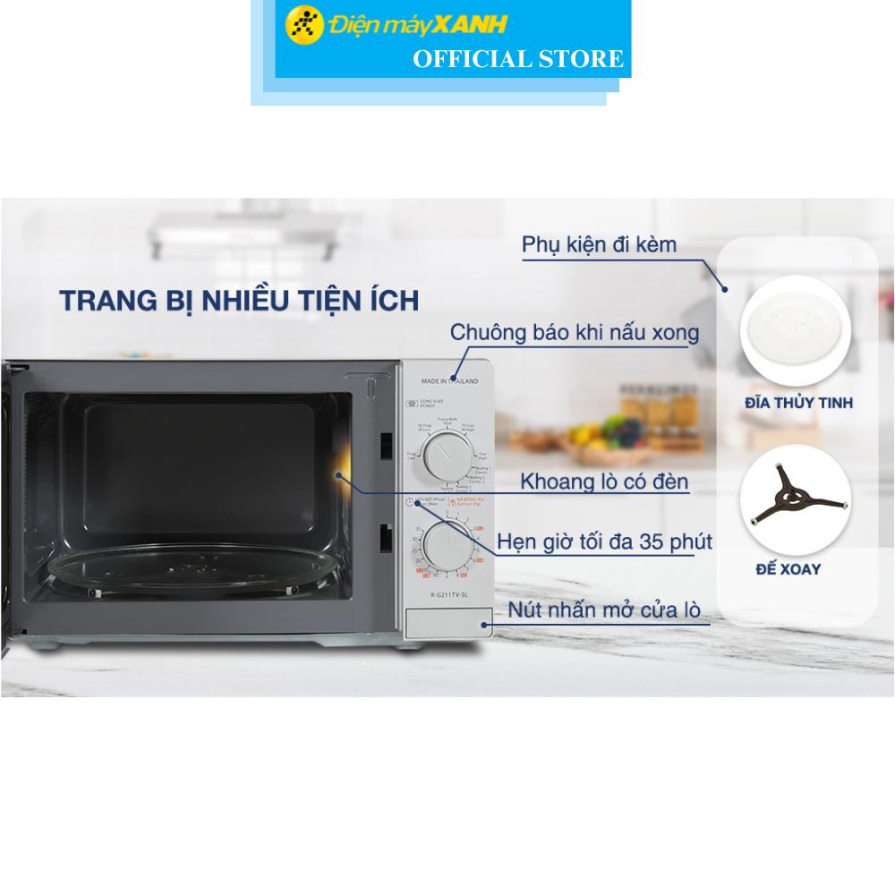 Lò vi sóng có nướng Sharp R-G211TV-SL 21 lít - Hàng Chính Hãng
