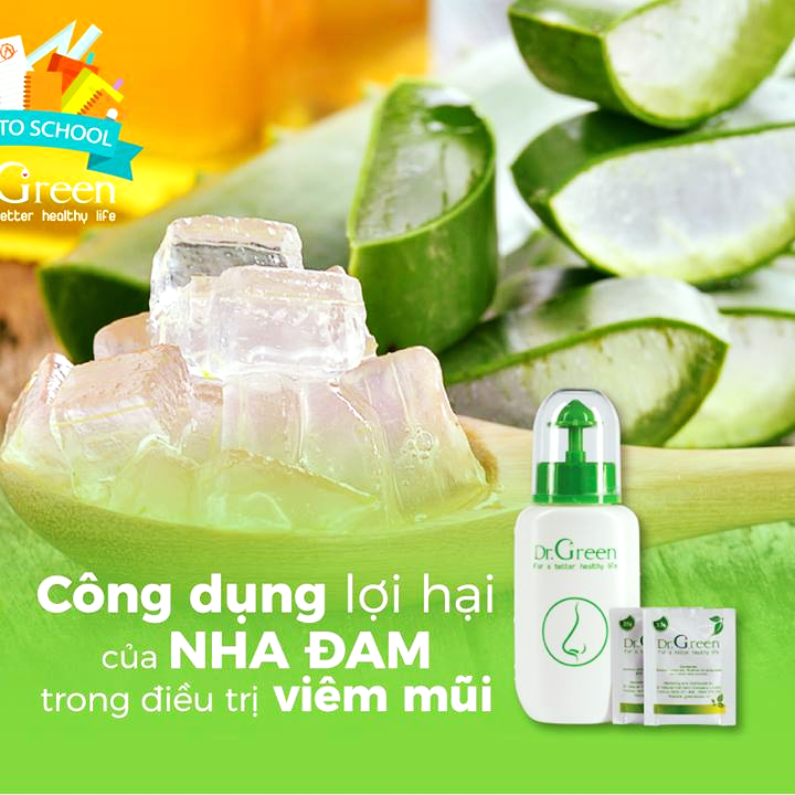 Bình rửa mũi Dr.Green kèm 10 gói muối lô hội (hàng chính hãng)