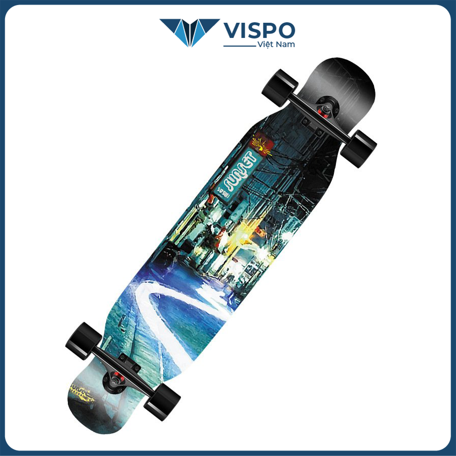 Ván Trượt Skateboard - Ván Trượt Dài Longboard, dancing dành cho Thanh Thiếu Niên Trượt Biểu Diễn, Trượt Đường Dài - Ván Trượt Gỗ 107cm (giao màu ngẫu nhiên)