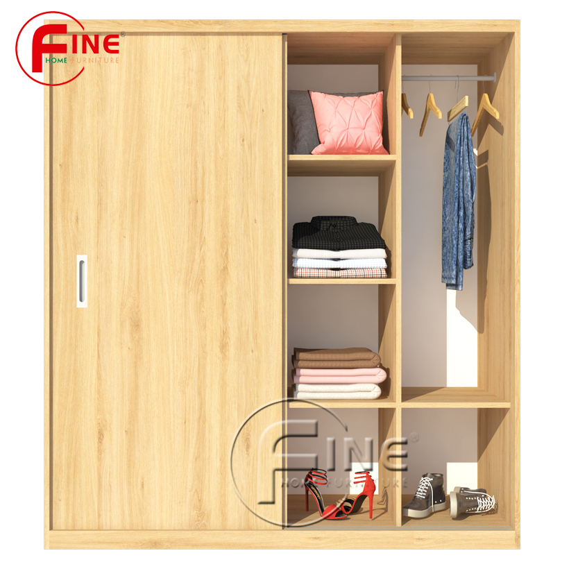 Tủ Quần Áo Cửa Lùa 2 Cánh Hiện Đại sang trọng FINE FT094T kích thước 1m6