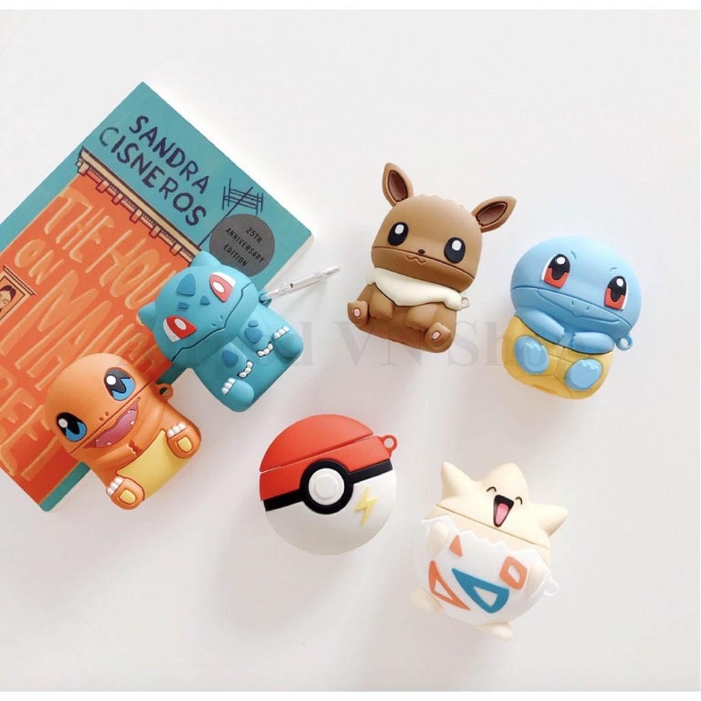 Bao Case Ốp dành cho airpod 1 và 2, cho tai nghe bluetooth i11,i12, i100, i200, i9s... Pokemon hình đẹp cao cấp