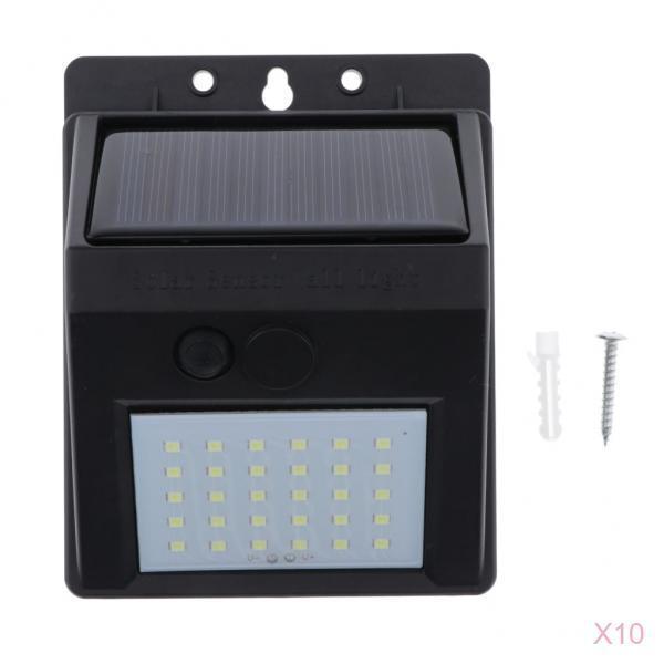 10xSolar Lights Outdoor Waterproof Solar Wall Lamp for Garden Pathway 30 LED