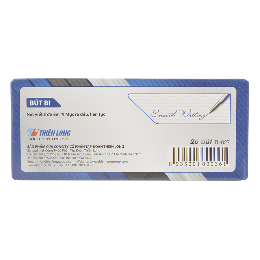 Hộp 20 Bút Bi Thiên Long TL-027 - Xanh