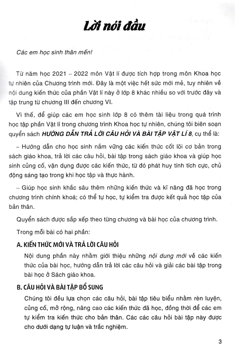 Hướng Dẫn Trả Lời Câu Hỏi Và Bài Tập Vật Lí 8 - Khoa Học Tự Nhiên (Bám Sát SGK Kết Nối Tri Thức Với Cuộc Sống)_ HA