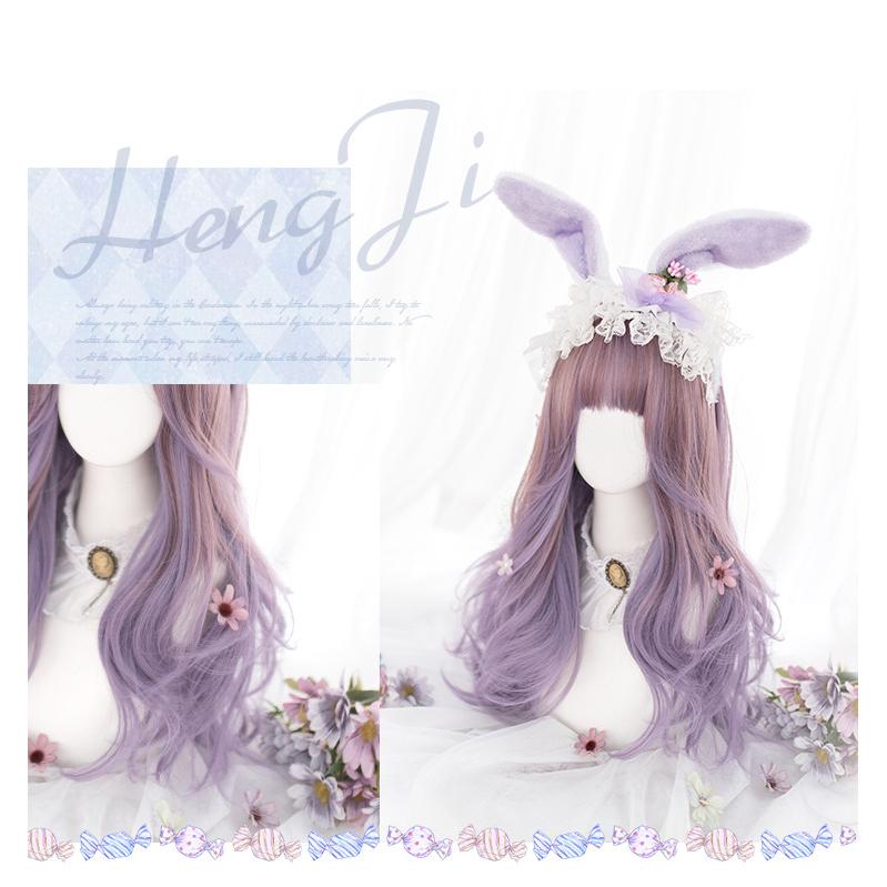 Wig/Tóc giả Ombre mix màu nâu tím cô thỏ dễ thương - A83 Nguyên đầu teen/lolita