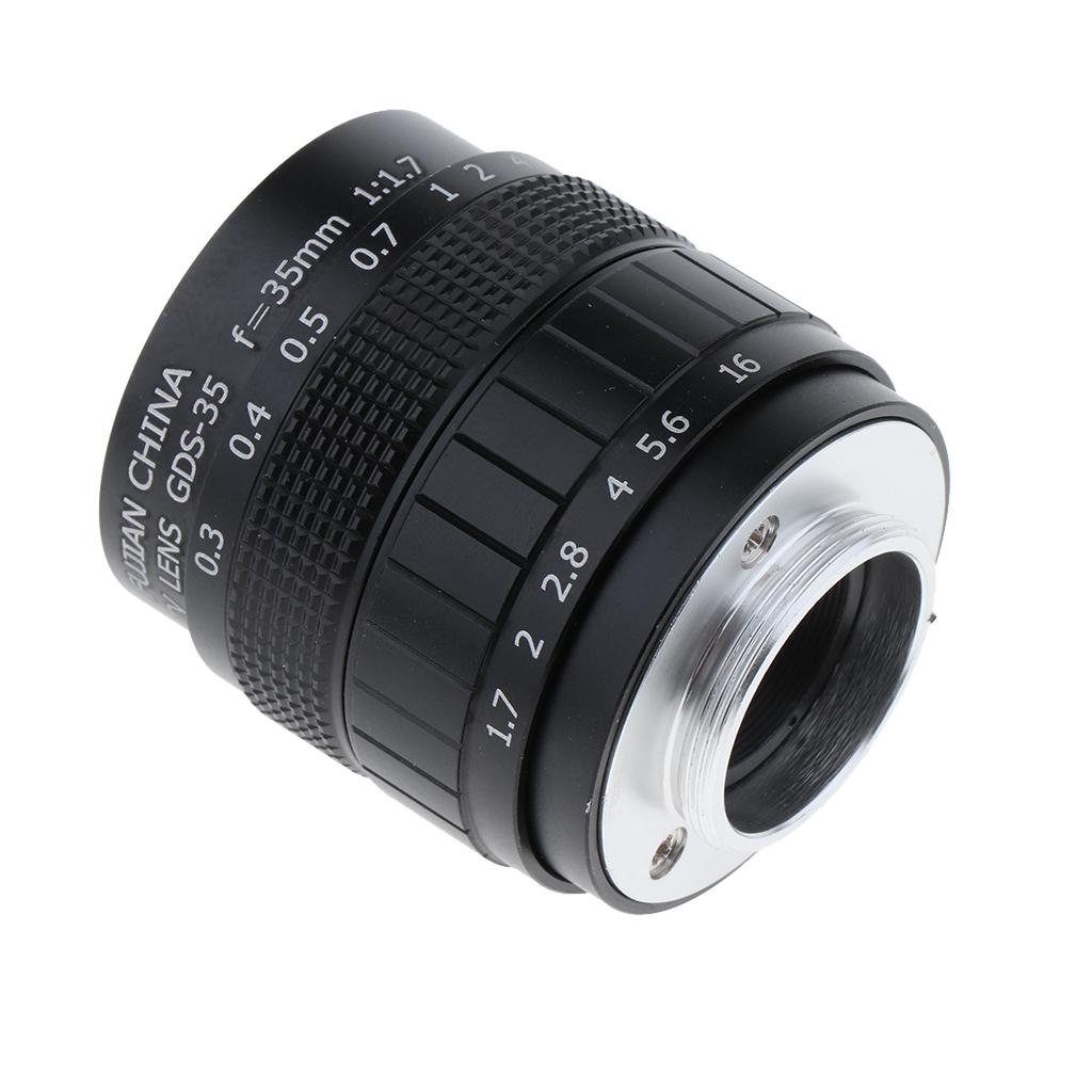 35mm f/1.7 C Mount TV Lens for Mirrorless Camera, Manual Focusing Fixed