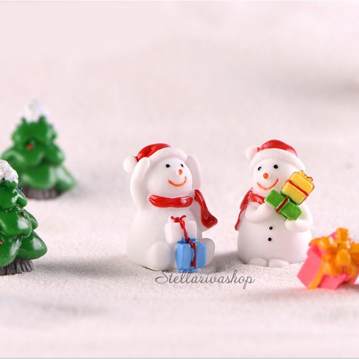 Mô hình người tuyết, ông già noel, cây thông trang trí tiểu cảnh Giáng Sinh, Noel Terrarium quà tặng trang trí