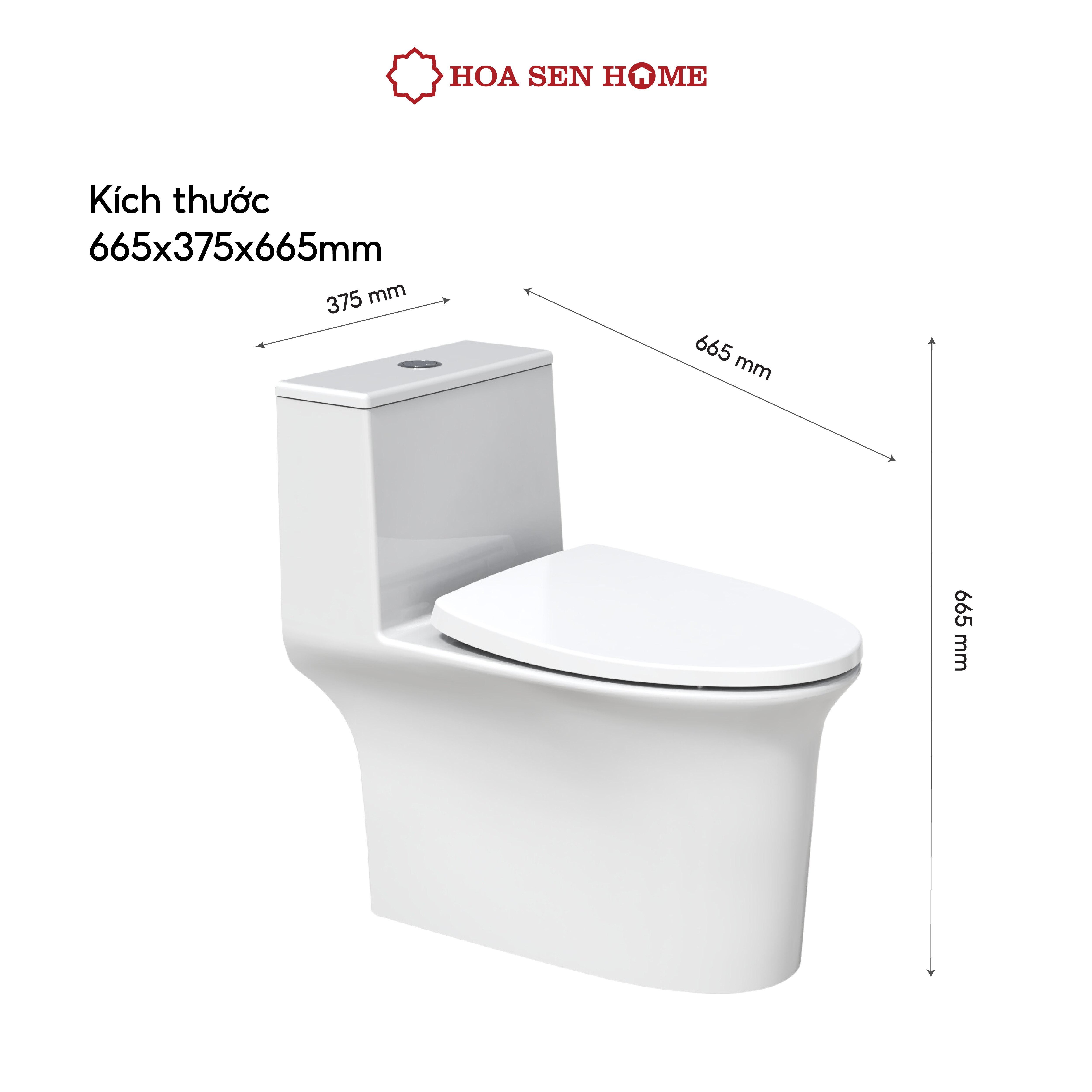 Bồn cầu một khối TUSLO LUXURY T012 chất liệu men cao cấp, nắp PP chống thấm - Hoa Sen Home - Hàng chính hãng - MIỄN PHÍ VẬN CHUYỂN