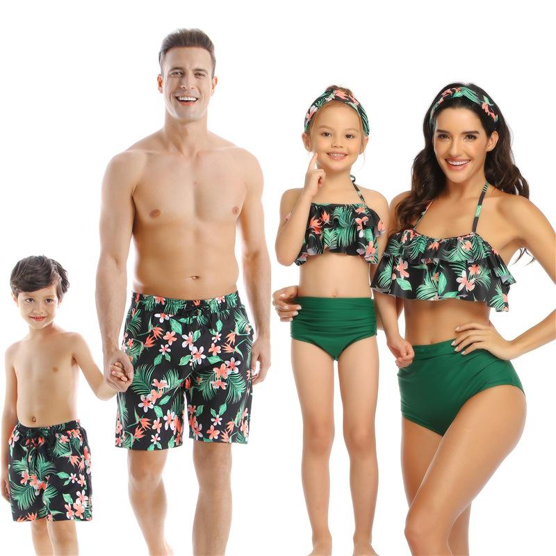 Phù Hợp Với Họ Đồ Bơi Bikini Cho Cha Mẹ Con Trai Con Gái Trẻ Em Biển Cho Trẻ Đồ Bơi Short Nữ Bộ Đồ Tắm Đầm Body