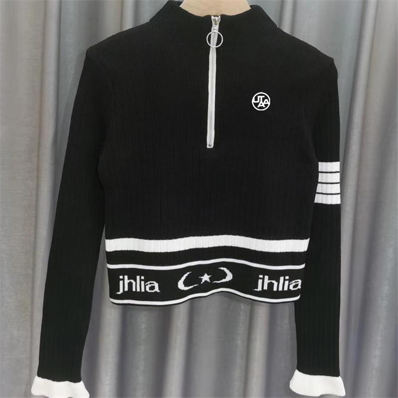 Trang phục golf nữ, áo khoác golf zip ngắn, áo trùm đầu song song, áo golf thể thao, trang phục golf nữ, mùa xuân Color: 8 Size: S 40-50kg