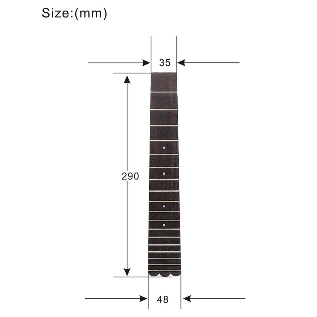 Baoblade 4 Dây Hawaii Đàn Guitar 18 Giải Tầng Fretboard Thay Thế Phần Trắng Điểm